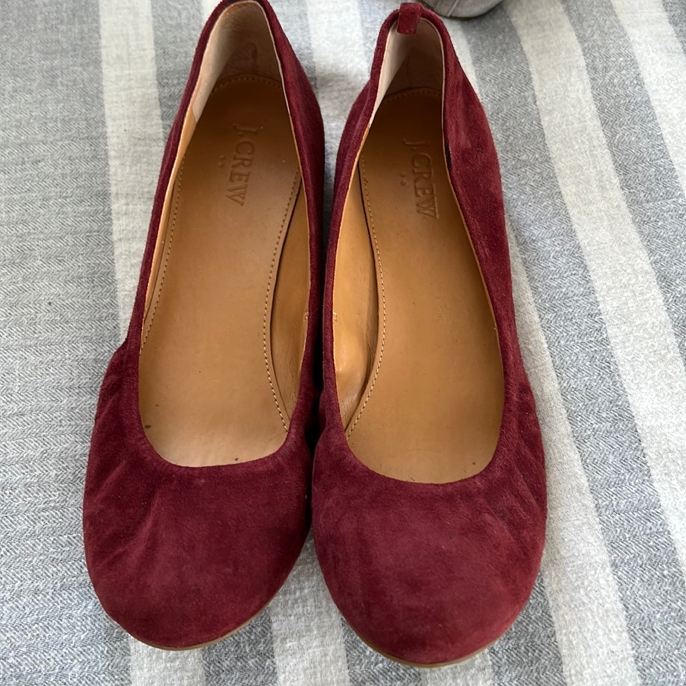 Maroon Suede J.Crew Ballet Flats